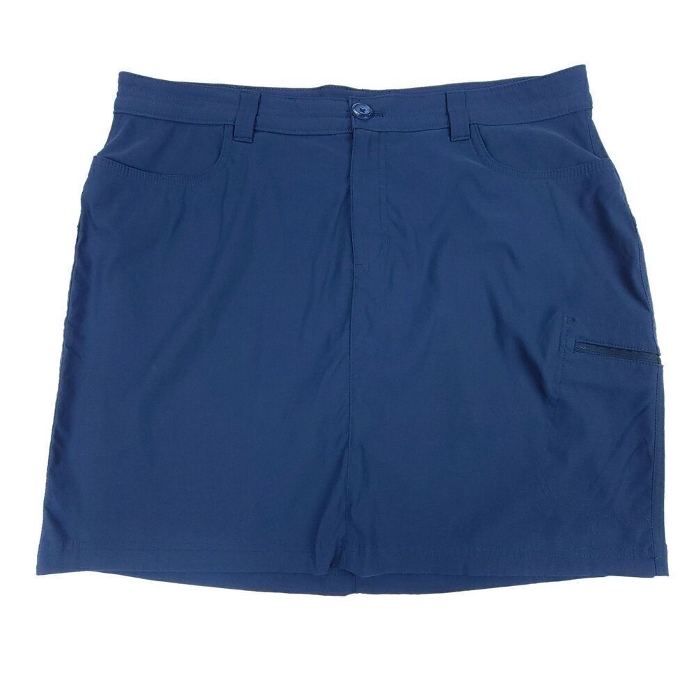 NEW Eddie Bauer High Rise Nylon Cargo Skort Tennis Mini Skirt Women Plus 14 Navy